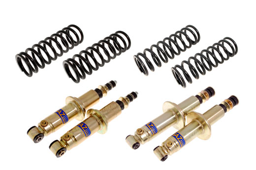 GAZ Front and Rear Shock Absorber Kit with Heavy Duty Springs - Ride Adjustable - Dolomite - RT1276GAZ